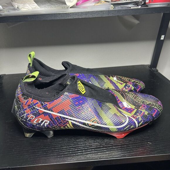 Nike Vapor Edge Pro 360 OBJ Black Volt Purple Football Cleats CI4757-004 Size 14 - Picture 1 of 13